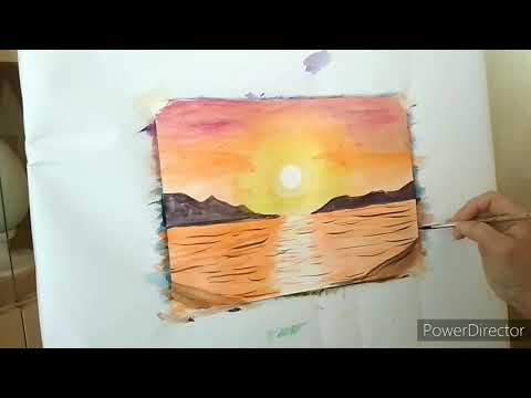 Сегодня мы нарисуем красочный южный закат на море с помощью акварели. Градуированная размывка - это самая подходящая, и самая часто используемая техника для изображения реалистичного неба. Ею овладеть нам помогут кисти и акварельные краски. 
