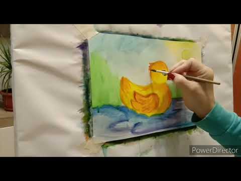 Сегодня мы нарисуем желтого утенка-птенца утки.Одно из любимых его занятий  плескаться в воде и плавать в пруду.